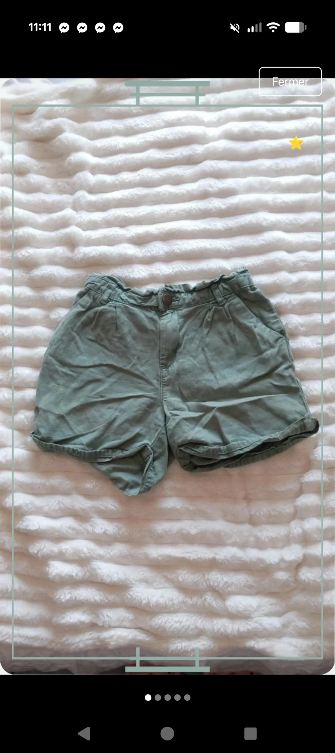 Short vert sauge fluide Tape à l'œil - Taille 10 ans (140 cm)